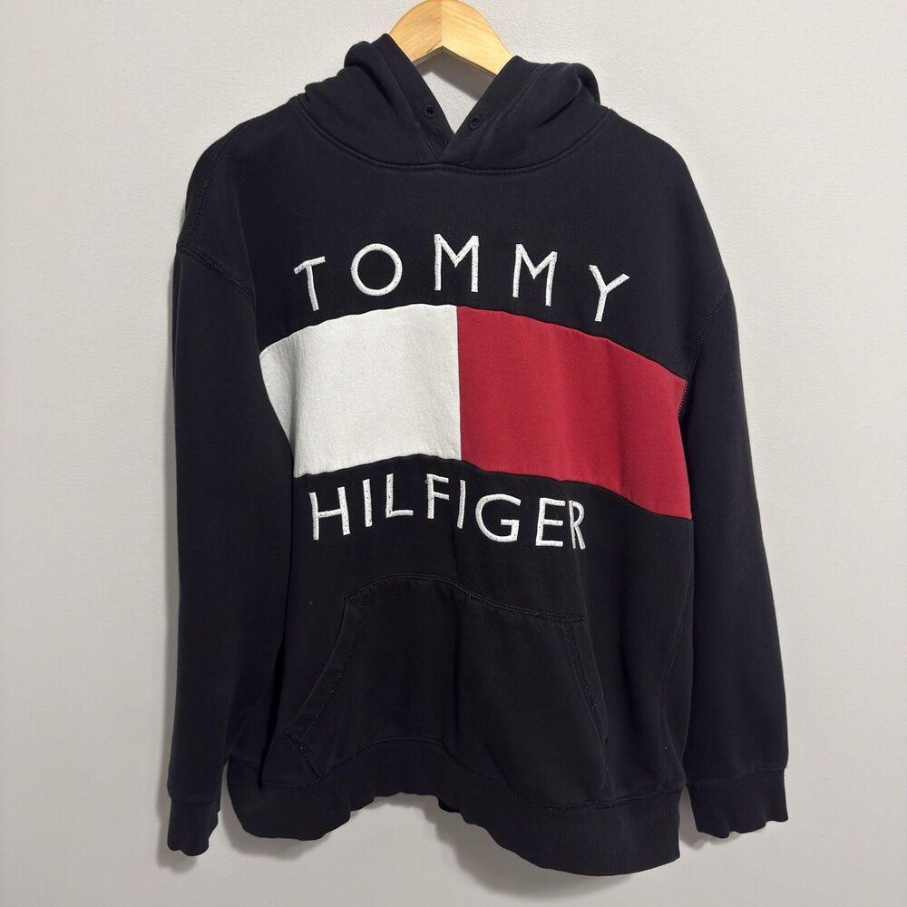 Tommy Hilfiger Men's Dark Blue Hooded Sweatshirt Size XXL